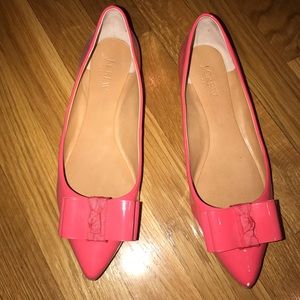 JCREW pink patent leather flats size 8